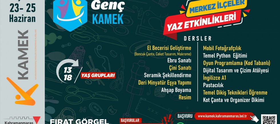 KAHRAMANMARAŞ BÜYÜKŞEHİR’İN GENÇ KAMEK KURSLARINDA KAYIT ZAMANI; BAŞVURULAR BAŞLADI