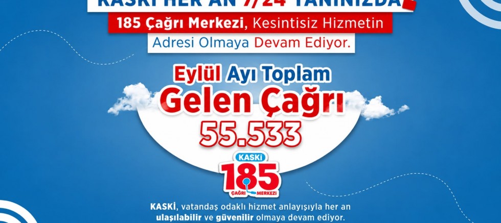 KAHRAMANMARAŞ KASKİ 185 ÇAĞRI MERKEZİ EYLÜL AYINDA 55 BİN 533 VATANDAŞIN TALEBİNİ YANITLADI