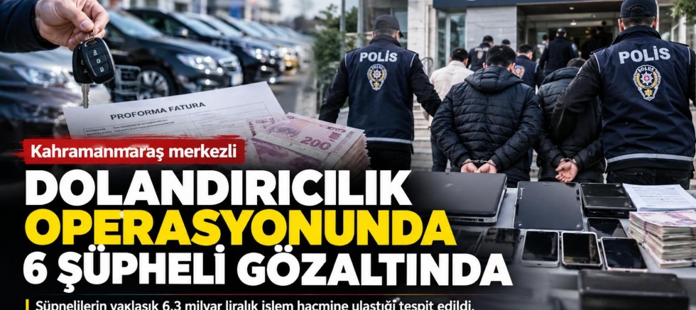 KAHRAMANMARAŞ MERKEZLİ DOLANDIRICILIK SORUŞTURMASINDA 6 ŞÜPHELİ GÖZALTINDA