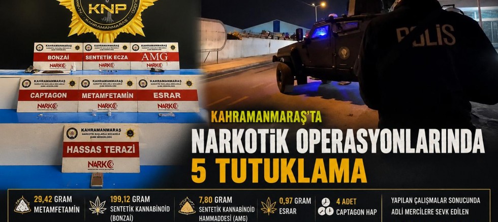 KAHRAMANMARAŞ’TA ZEHİR TACİRLERİNE OPERASYON 