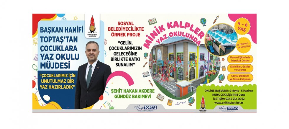 BAŞKAN HANİFİ TOPTAŞ’TAN ÇOCUKLARA ÖZEL YAZ OKULU MÜJDESİ