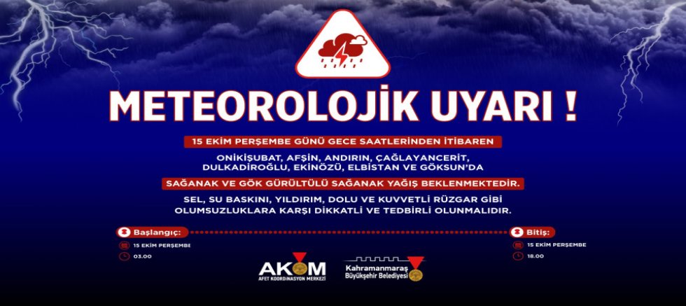 BÜYÜKŞEHİR’DEN 8 İLÇEDE KUVVETLİ SAĞANAK UYARISI!