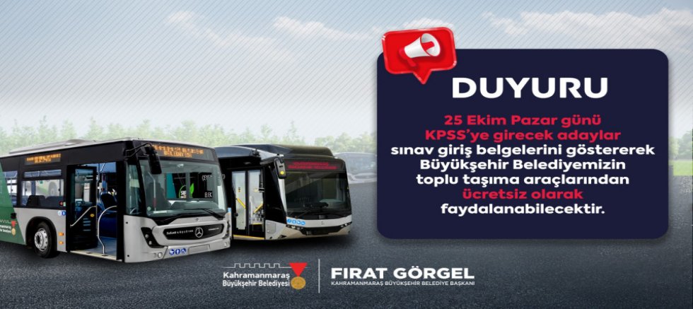 BÜYÜKŞEHİR’DEN KPSS ADAYLARINA ÜCRETSİZ ULAŞIM