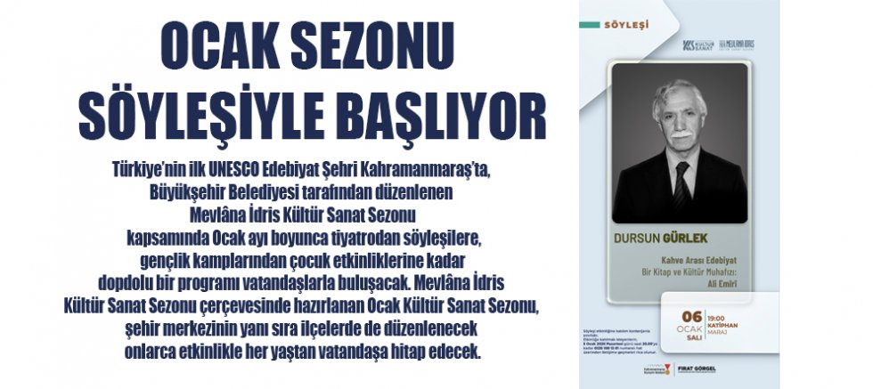 EDEBİYATIN BAŞKENTİNDE OCAK KÜLTÜR SANATLA DOLU GEÇECEK