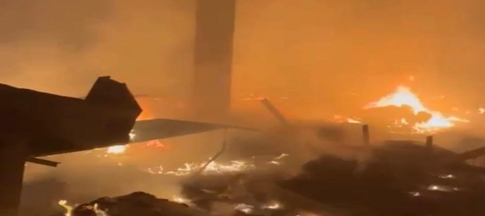 KAHRAMANMARAŞ’TA ÇIRÇIR FABRİKASINDA  YANGIN