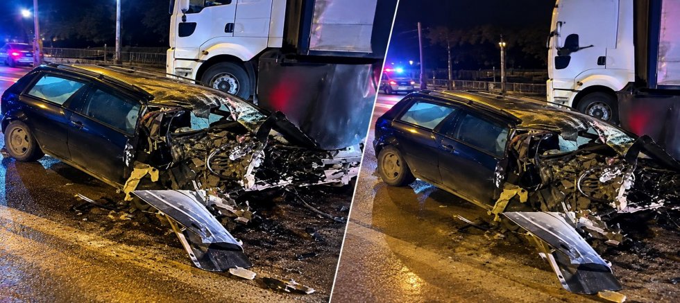 KAHRAMANMARAŞ’TA TIR’A ÇARPAN OTOMOBİL HURDAYA DÖNDÜ: SÜRÜCÜ AĞIR YARALANDI
