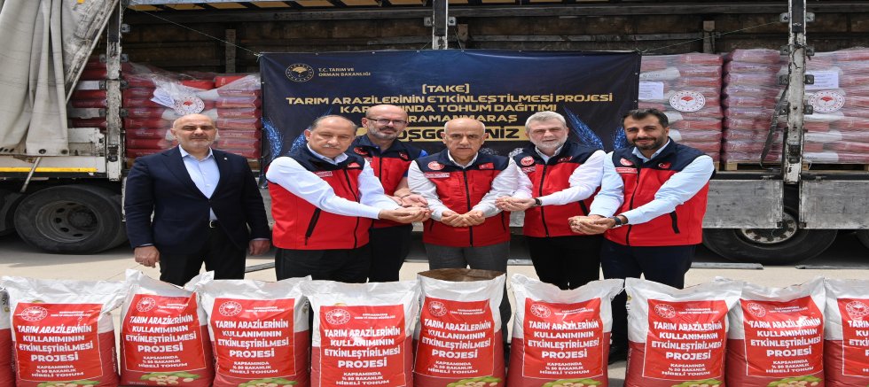 KAHRAMANMARAŞ’TA ÜRETİCİYE CAN SUYU; 47 TON SOYA TOHUMU DAĞITILDI