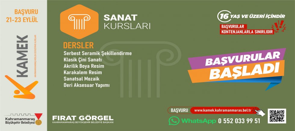 KAMEK’TE GÜZ DÖNEMİ KURSLARINA BAŞVURULAR BAŞLADI