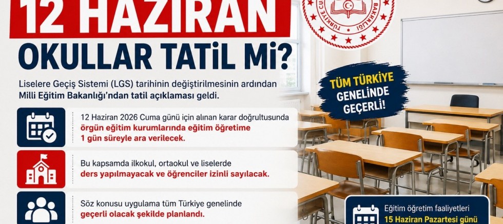 MEB’DEN 12 HAZİRAN KARARI: OKULLARDA EĞİTİME 1 GÜN ARA