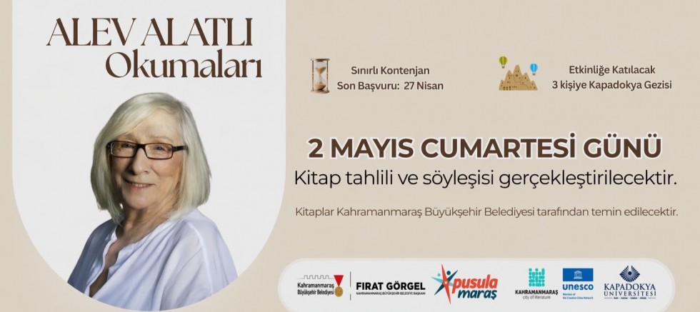 PUSULA MARAŞ’IN ÖDÜLLÜ “ALEV ALATLI OKUMALARI” PROGRAMINA BAŞVURULAR BAŞLADI