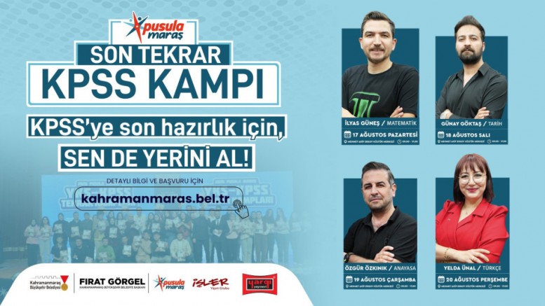 PUSULA MARAŞ’TAN KPSS ADAYLARINA SON TEKRAR KAMPI