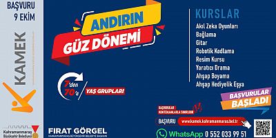 ANDIRIN’DA KAMEK KURSLARINA KAYITLAR BAŞLADI