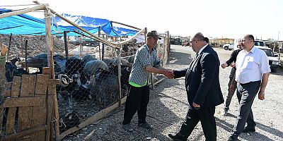 BAŞKAN AKPINAR, KURBAN SATIŞ YERİNİ ZİYARET ETTİ