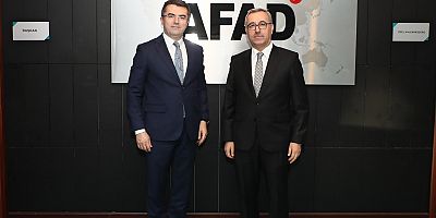 AFAD Başkanı Okay Memiş’i makamında ziyaret eden Başkan Hayrettin Güngör