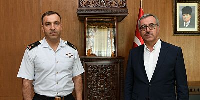 Kahramanmaraş İl Jandarma Komutanı olarak atanan Tuğgeneral Gökhan İnan’ı misafir eden Başkan Güngör