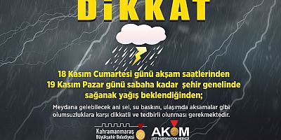 BÜYÜKŞEHİR, SAĞANAK YAĞIŞA KARŞI VATANDAŞLARI UYARDI!