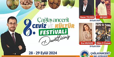 Çağlayancerit Belediyesi’nin düzenlediği geleneksel Ceviz ve Kültür Festivali bu yıl 8. kez kapılarını açıyor.