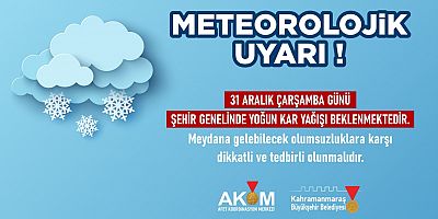 ÇARŞAMBA GÜNÜ ŞEHİR GENELİNDE KAR YAĞIŞI BEKLENİYOR!