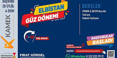 ELBİSTAN, ANDIRIN, ÇAĞLAYANCERİT VE EKİNÖZÜ’NDE KAMEK EĞİTİMLERİNE BAŞVURULAR BAŞLADI!