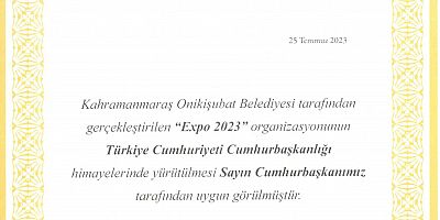 EXPO 2023, CUMHURBAŞKANLIĞI HİMAYESİNDE YÜRÜTÜLECEK