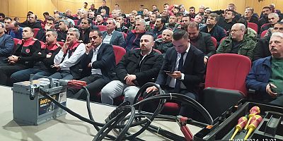 İTFAİYE PERSONELLERİNE ELEKTRİKLİ ARAÇLARDAKİ YANGINLARA MÜDAHALE EĞİTİMİ VERİLDİ