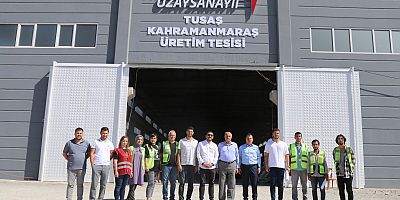 TUSAŞ Uçak Parçası Üretim Tesisinde incelemelerde bulunan Kahramanmaraş Ticaret ve Sanayi Odası (KMTSO) Yönetim Kurulu Başkanı Mustafa Buluntu