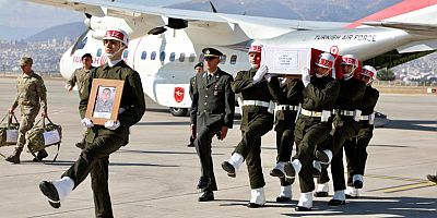 Türk Silahlı Kuvvetleri tarafından Kuzey Irak’ta düzenlenen Pençe-Kilit operasyonlarında şehit olan P.Söz.Onb. Alican Güneş’in naaşı