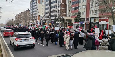 Kahramanmaraş’ta şehitler ve Filistin için destek yürüyüşü yapıldı.