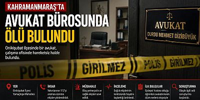 KAHRAMANMARAŞ’TA AVUKAT BÜROSUNDA ŞÜPHELİ ÖLÜM