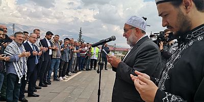  KAHRAMANMARAŞ’TA FİLİSTİN'DE HAYATINI KAYBEDENLER İÇİN GIYABİ CENAZE NAMAZI KILINDI