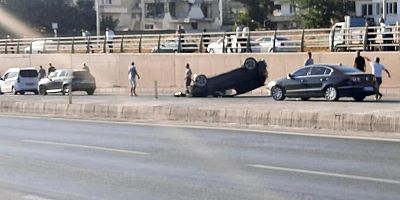 KAHRAMANMARAŞ’TA OTOMOBİL TAKLA ATTI: 1 YARALI 