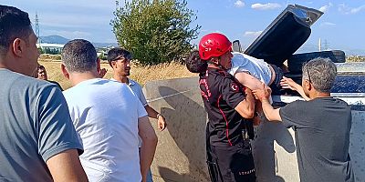 KAHRAMANMARAŞ’TA OTOMOBİL TAKLA ATTI: 2 YARALI