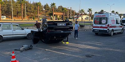 KAHRAMANMARAŞ’TA OTOMOBİL TERS DÖNDÜ: 1 YARALI