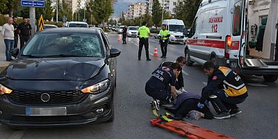 KAHRAMANMARAŞ’TA OTOMOBİLİN ÇARPTIĞI KADIN YARALANDI