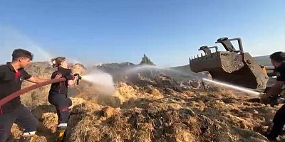 Kahramanmaraş’ta bir çiftliğe ait samanlıkta çıkan yangın maddi hasara neden oldu.