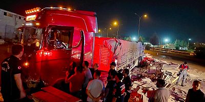KAHRAMANMARAŞ’TA TIR MERMER ATÖLYESİNE GİRDİ: 1 YARALI