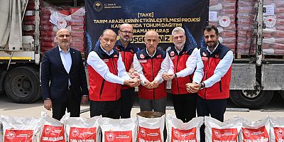 KAHRAMANMARAŞ’TA ÜRETİCİYE CAN SUYU; 47 TON SOYA TOHUMU DAĞITILDI