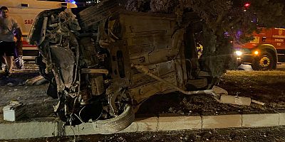 KAHRAMANMARAŞTA OTOMOBİL TAKLA ATTI