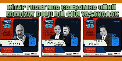 Kahramanmaraş Büyükşehir Belediyesinin 9. Uluslararası Kitap Fuarı’nda 27 Kasım Çarşamba günü edebiyat dolu bir gün yaşanacak. Edebiyat ve düşünce dünyasına yön veren birbirinden değerli isimler