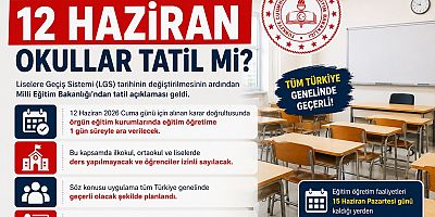 MEB’DEN 12 HAZİRAN KARARI: OKULLARDA EĞİTİME 1 GÜN ARA