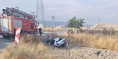Kahramanmaraş’ın Pazarcık ilçesinde sürücüsü kontrolünü kaybettiği otomobiliyle takla attı.