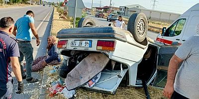 PAZARCIK TA OTOMOBİL TAKLA ATTI