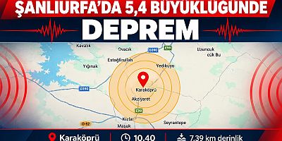 ŞANLIURFA'DA 5,4 BÜYÜKLÜĞÜNDE DEPREM